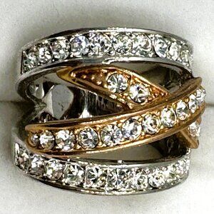 Statement CZ two tone Ring size 7